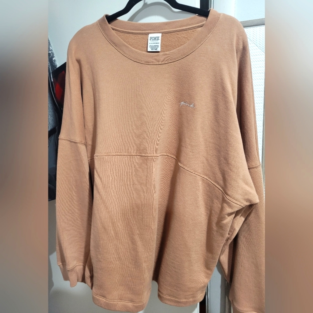 Love pink crewneck sweater